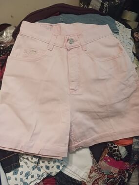 Pink Women's High-Waist Cotton Shorts